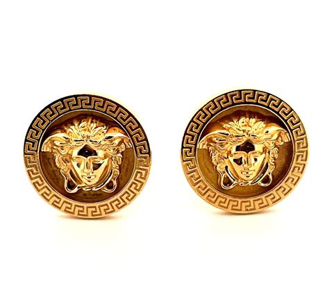 gold greek cufflinks versace|Versace cufflinks gold.